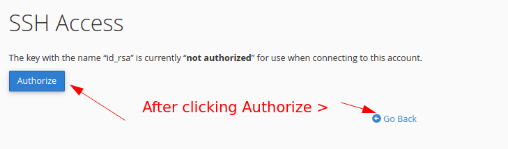 authorized public key.