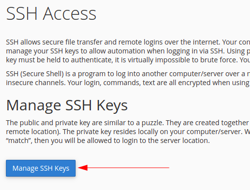 Manage SSH Keys